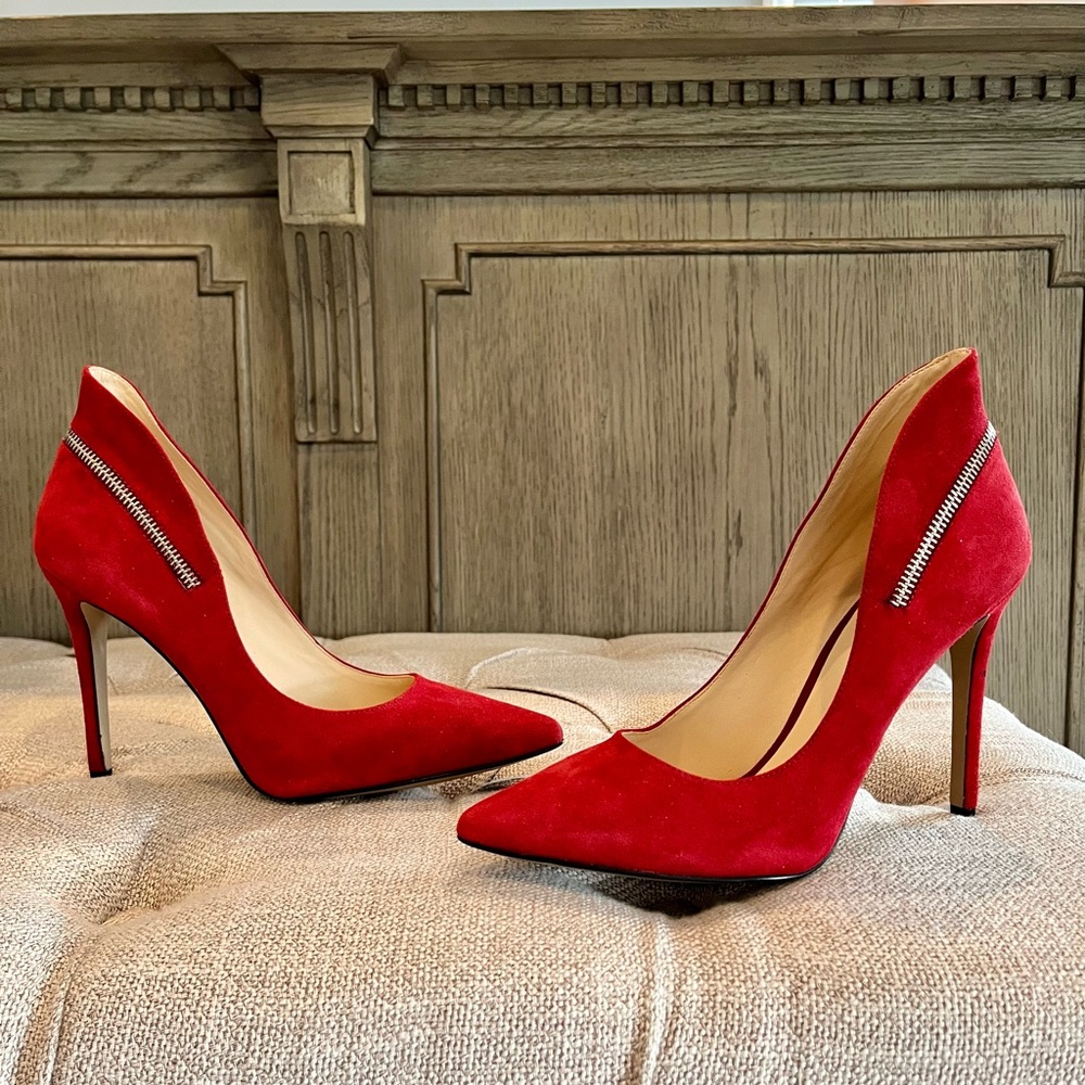 Elegant Red Stiletto Heels- size 8